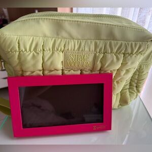 Steve Madden quilted cosmetic/ travel bag & z palette